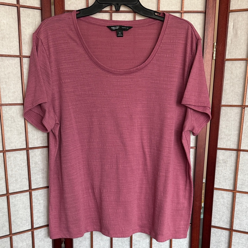 Simply Vera Vera Wang Mauve Short Sleeve Tee size XL